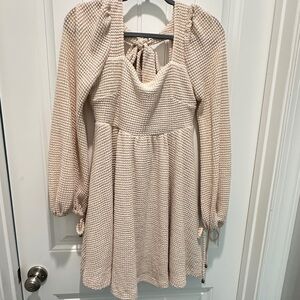 Bluivy Beige Textured Dress